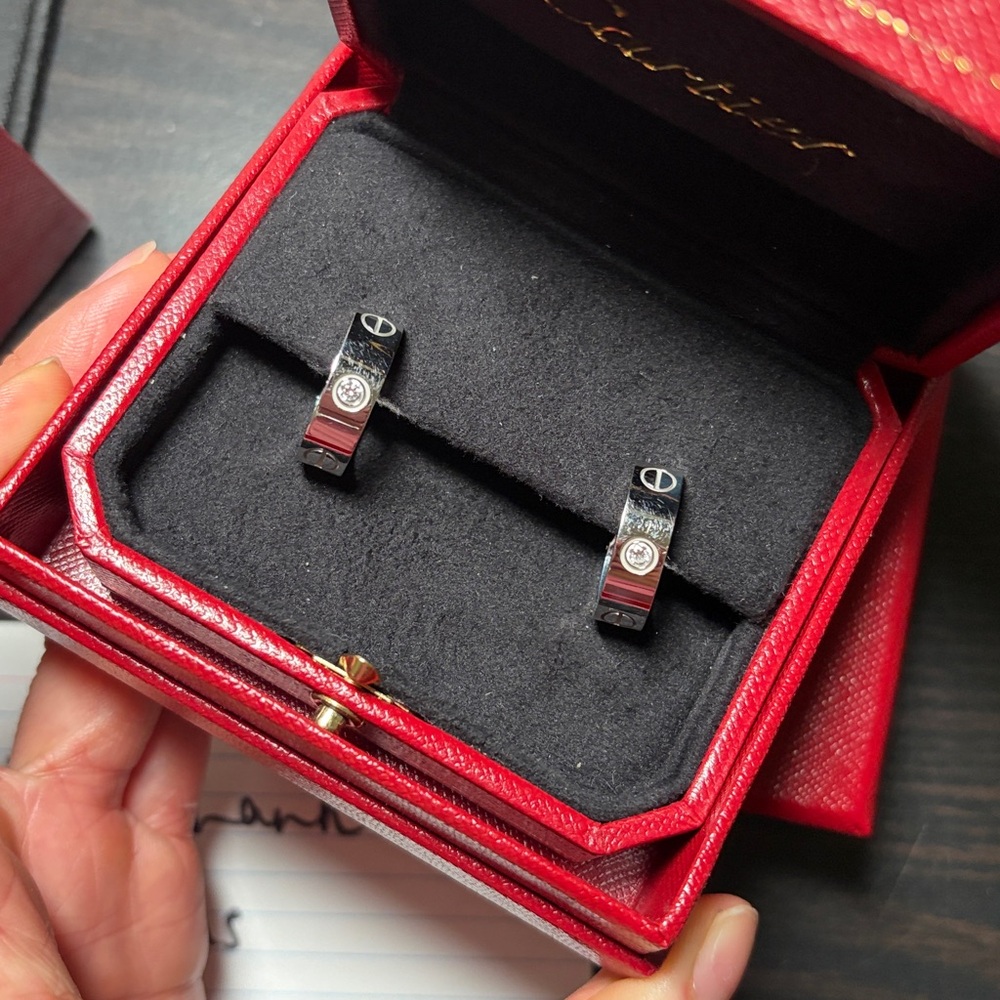**SOLD** Cartier Classic Love Earrings with Diamonds